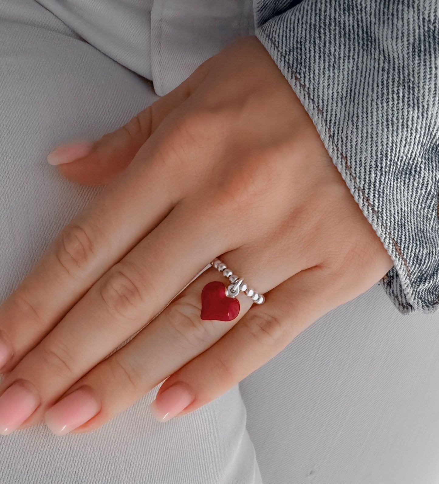 Heart Charm Ring, Women's Rings,