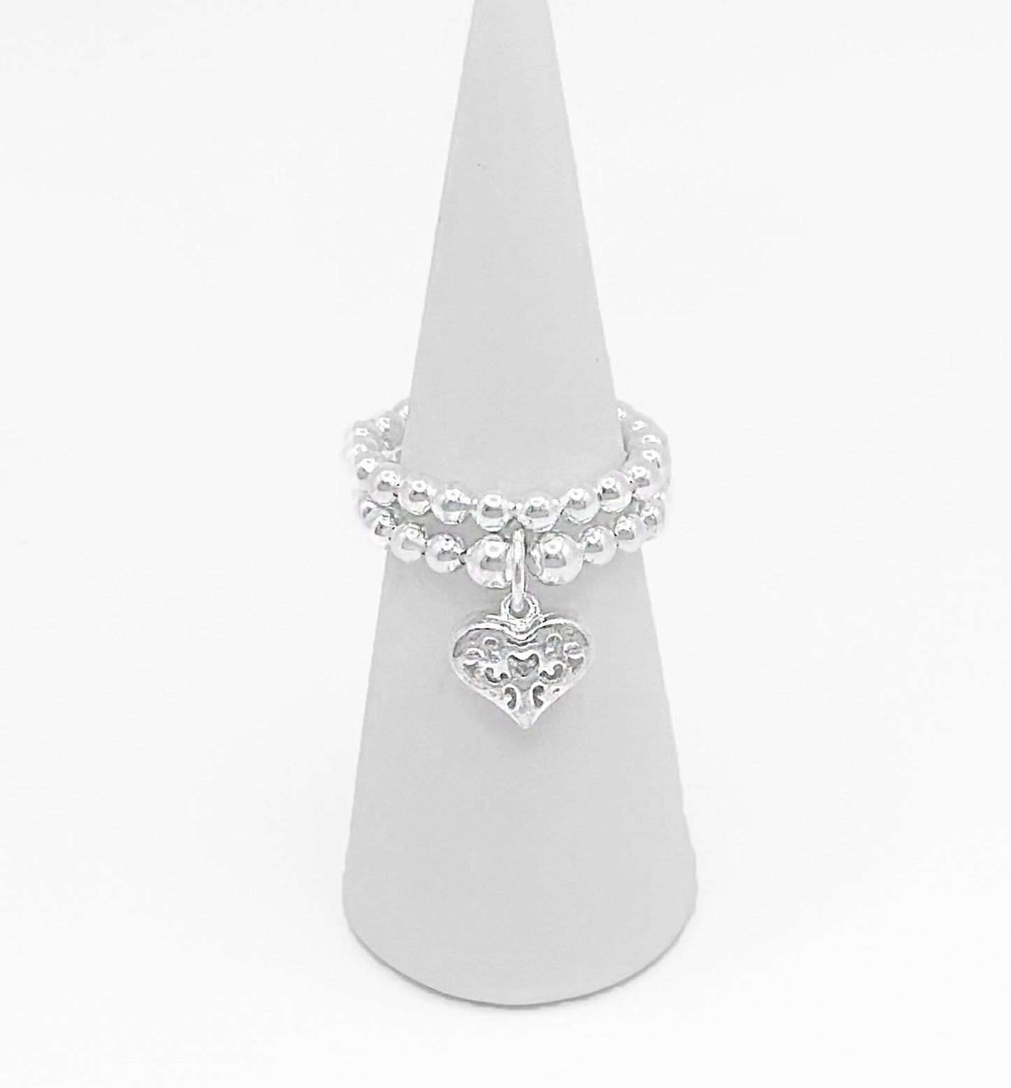 Heart Charm Ring,Heart Charm, Womens Rings,