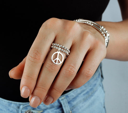 Peace Charm Ring, Women's Rings